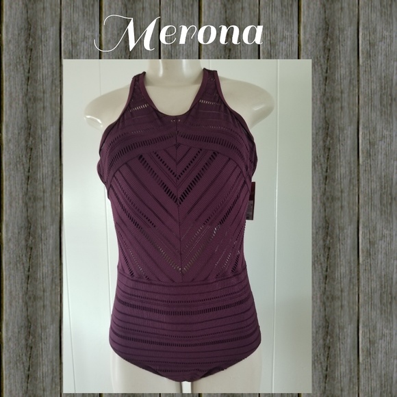 Merona Other - Merona One Piece Swimsuit Maroon Red Large